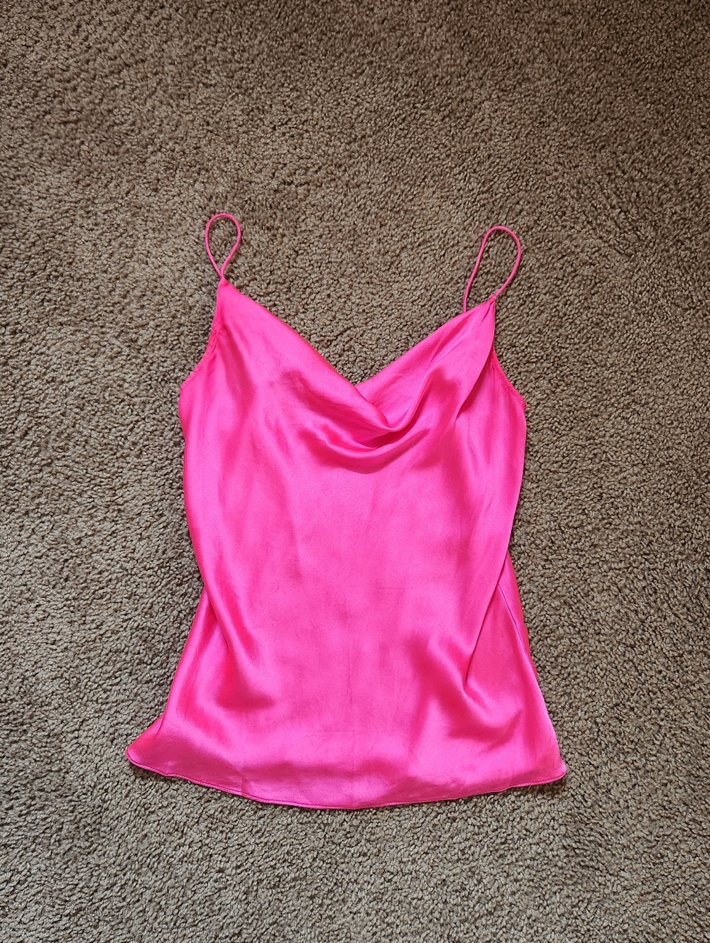 Generation Love Bright Pink Satin Cowl Neck Camisole